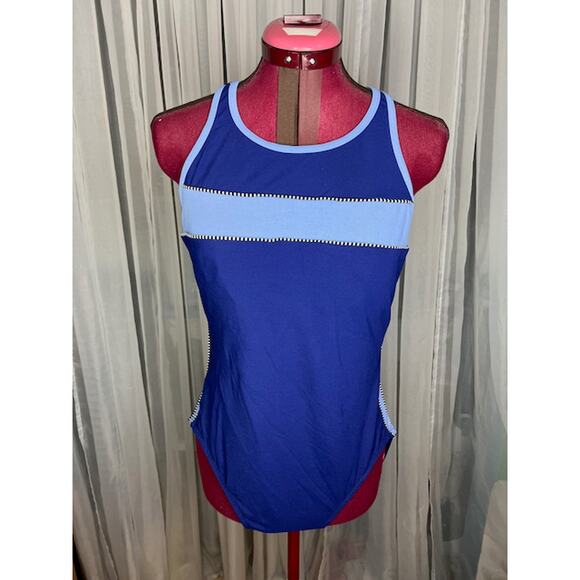 Miraclesuit one piece swimsuit striped blue - Picture 1 of 10